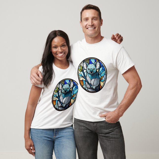 T-shirt Koala Animal Portrait Vitrail Faune Libre (Unisexe)