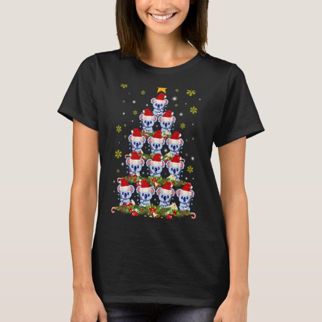 T-shirt Koala Animal Xmas Koala Christmas Tree T Shirt  (Devant)