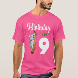 T-shirt Koala Anniversaire 9ème Fille 9 ans Koalas Enfants