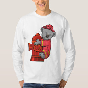 T-shirt Koala as Firefighter with Fire hydrant