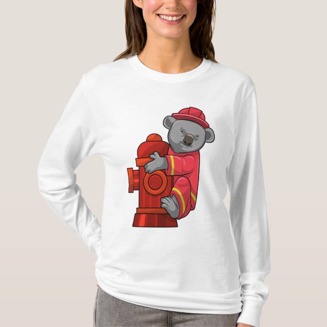 T-shirt Koala as Firefighter with Fire hydrant (Devant)