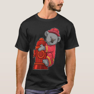 T-shirt Koala as Firefighter with Fire hydrant