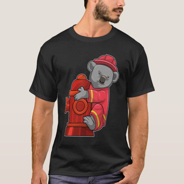 T-shirt Koala as Firefighter with Fire hydrant (Devant)