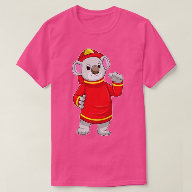 T-shirt Koala as Firefighter with Helmet (Design devant)
