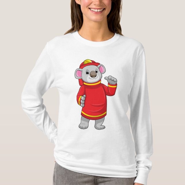 T-shirt Koala as Firefighter with Helmet (Devant)