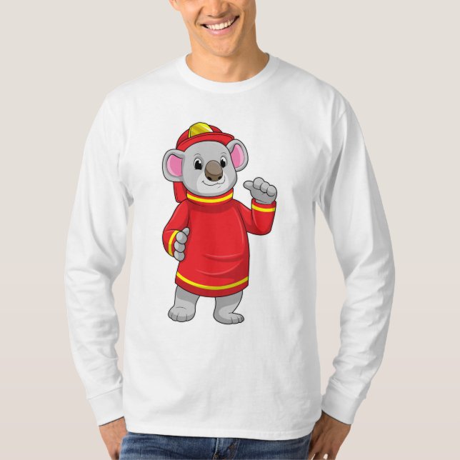T-shirt Koala as Firefighter with Helmet (Devant)