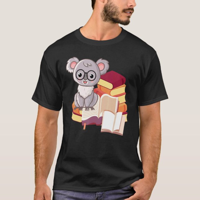 T-shirt Koala Bear Bibliothécaire Livres de lecture Koala (Devant)