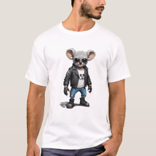 T-shirt Koala Biker Rebel Veste en cuir Style Cool Urban