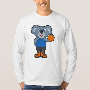 T-shirt Koala comme joueur de basket-ball avec basket-ball