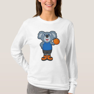 T-shirt Koala comme joueur de basket-ball avec basket-ball