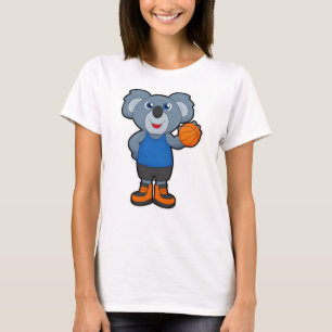 T-shirt Koala comme joueur de basket-ball avec basket-ball