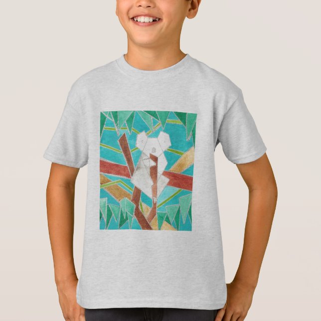 T-shirt Koala dans l'arbre, Art abstrait original (Devant)