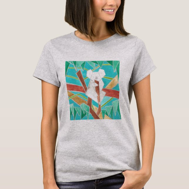 T-shirt Koala dans l'arbre, Art abstrait original (Devant)