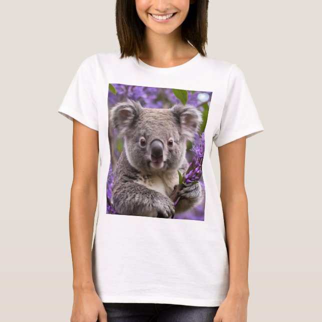 T-shirt Koala Dans L'arbre De Jacaranda, (Devant)