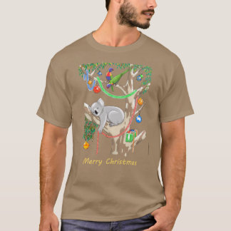 T-shirt Koala de Noël endormi et loriquets