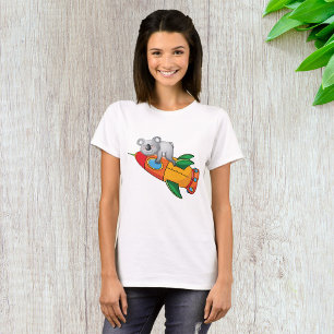 T-shirt Koala dormant sur une fusée colorée