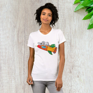 T-shirt Koala dormant sur une fusée colorée