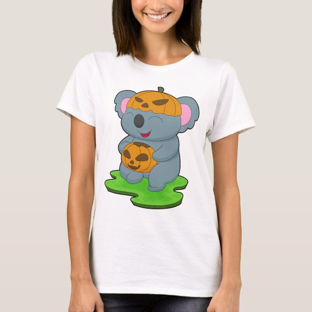 T-shirt Koala Halloween Citrouille (Devant)