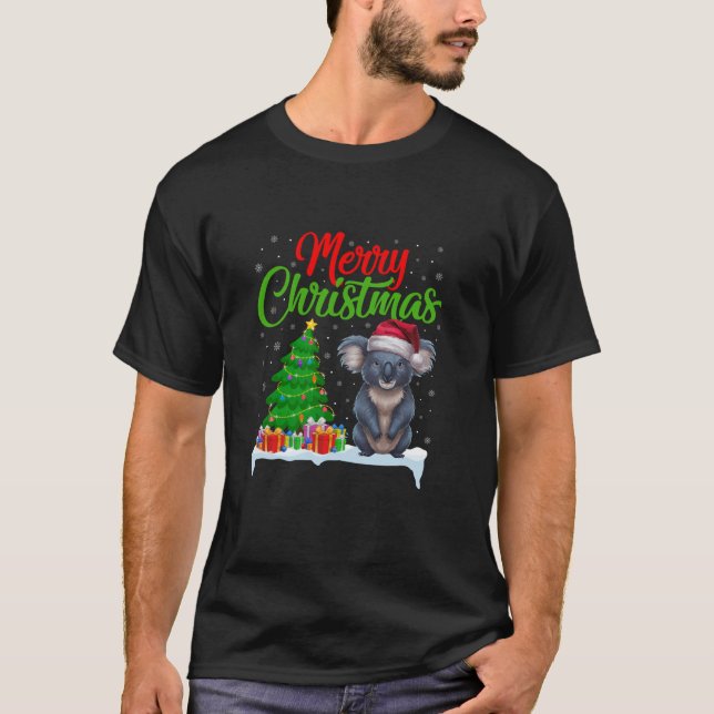 T-shirt Koala Les lumières des arbres de Noël Fundy Noël K (Devant)