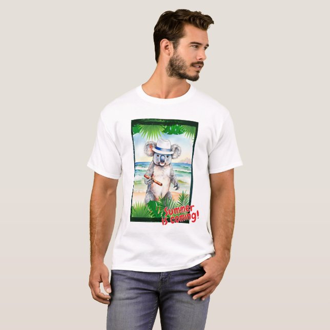 T-shirt Koala "L'été arrive !" (Devant entier)