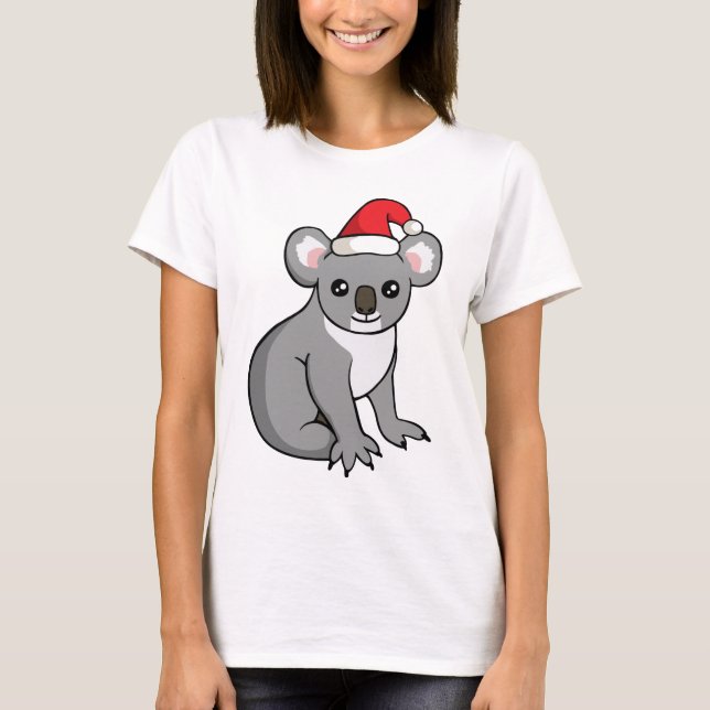 T-shirt Koala mignon de Noël dans la chemise de dessin de (Devant)