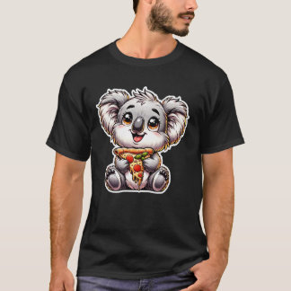 T-shirt Koala Mignon Mangeant une Pizza Amateur de Pizza D
