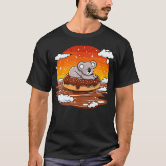T-shirt Koala On Donut Floating In Sunset