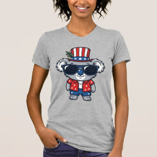 T-shirt Koala patriotique art vectoriel style vintage_1