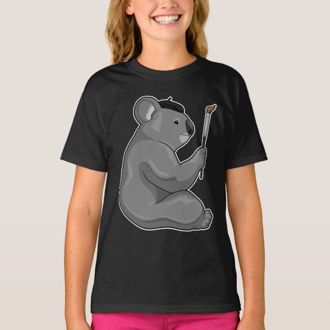 T-shirt Koala Peinture Peinture Pinceau (Devant)