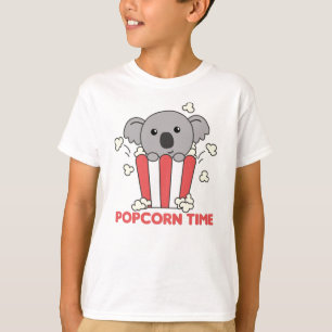 T-shirt Koala Popcorn Time Animaux Drôle Dans La Nourritur
