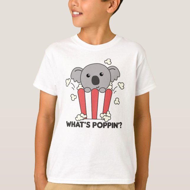 T-shirt Koala Popcorn Whats Poppin Funny Koalas (Devant)