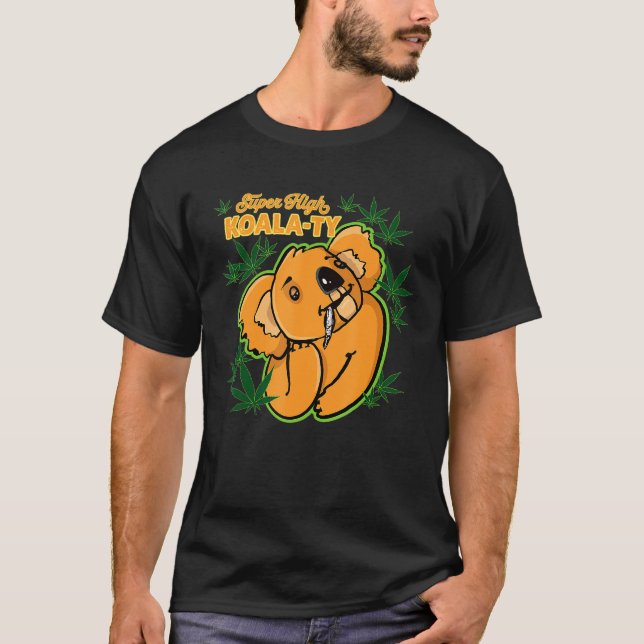 T-shirt Koala Pun Pot Amateurs Super High Koala-Ty Kush Sm (Devant)