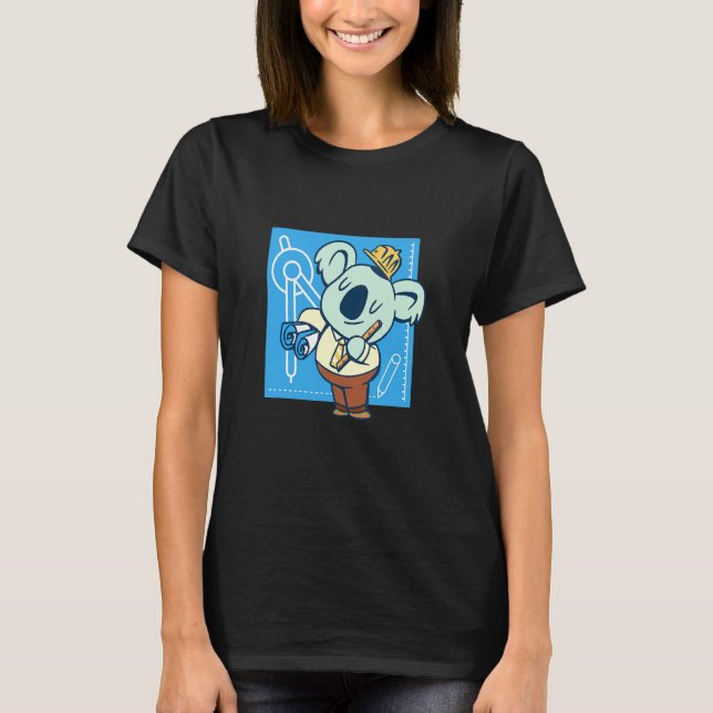 T-shirt Koala travailleur acharné Emploi Un architecte (Devant)