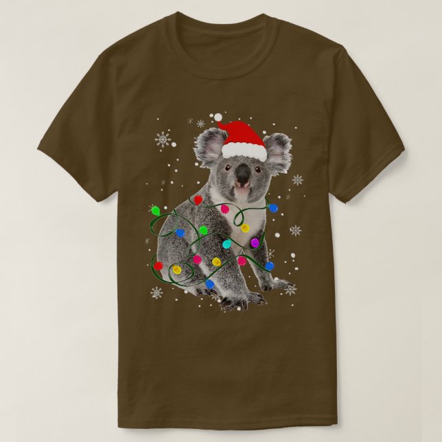 T-shirt Koala With Christmas Lights Christmas Animals Koal (Design devant)