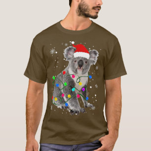 T-shirt Koala With Christmas Lights Christmas Animals Koal