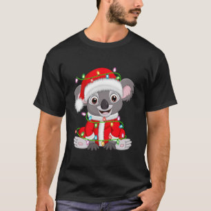 T-shirt Koala Xmas Éclairage Père Noël Costume Koala Noël