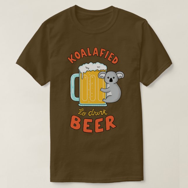 T-shirt Koalafié pour boire de la bière (Design devant)