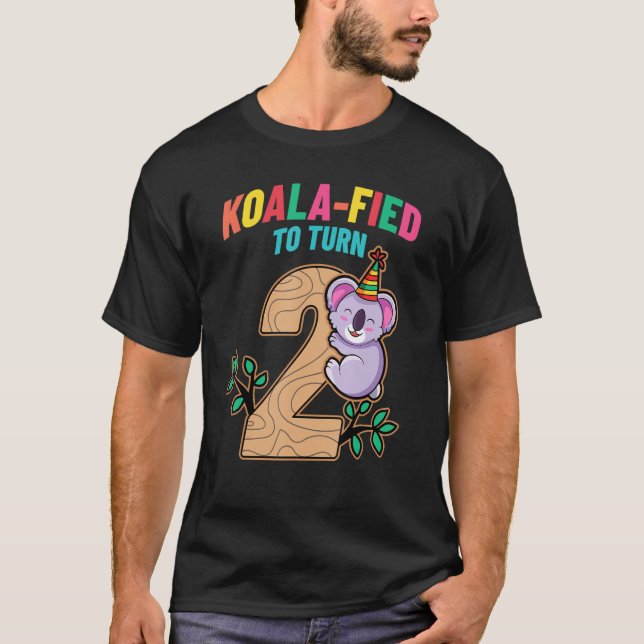 T-shirt Koalafied To Turn 2 Koala Bear 2e fête d'anniversa (Devant)