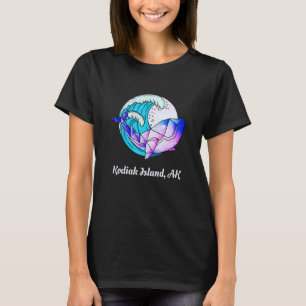 T-shirt Kodiak Island Ak Peinture japonaise Géométrique Or