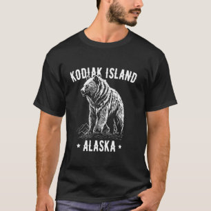 T-shirt Kodiak Island Alaska États-Unis Grizzly Design lon