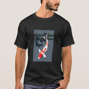 T-shirt Kohaku Koi dans des usines décoratives d'étang