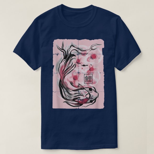T-shirt Koi Animaux de poisson Sakura Fleurs (Design devant)