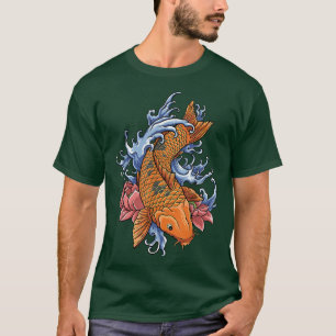 T-shirt koi carpe poisson graphique koi poisson amoureux o