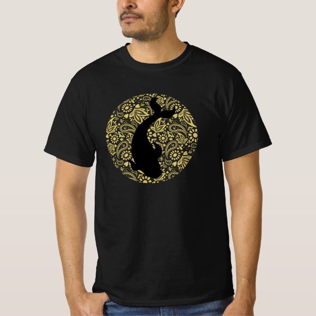 T-shirt Koi Cool de poisson noir (Devant)
