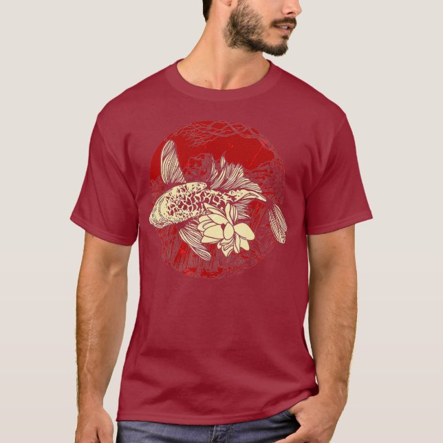 T-shirt Koi Fish Japon Art Pêche (Devant)