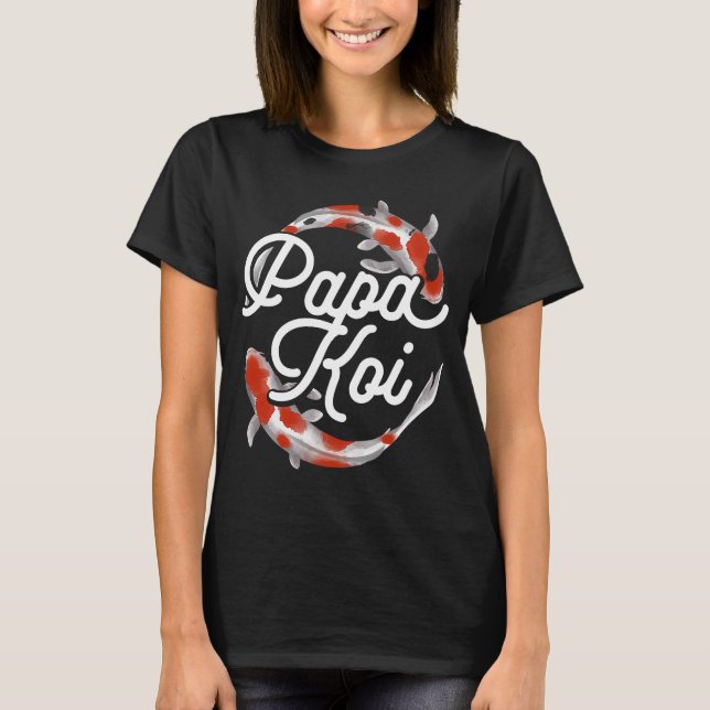 T-shirt Koi Fish Papa Koi Pond Japonais Carpe Poisson Père (Devant)