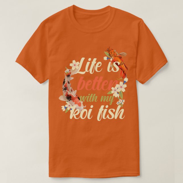 T-shirt Koi Fish Pond Carpe Japon Art japonais Cerisier Bl (Design devant)