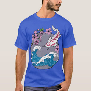 T-shirt Koi Fish Sakura Cherry Blossom Retro Japonais