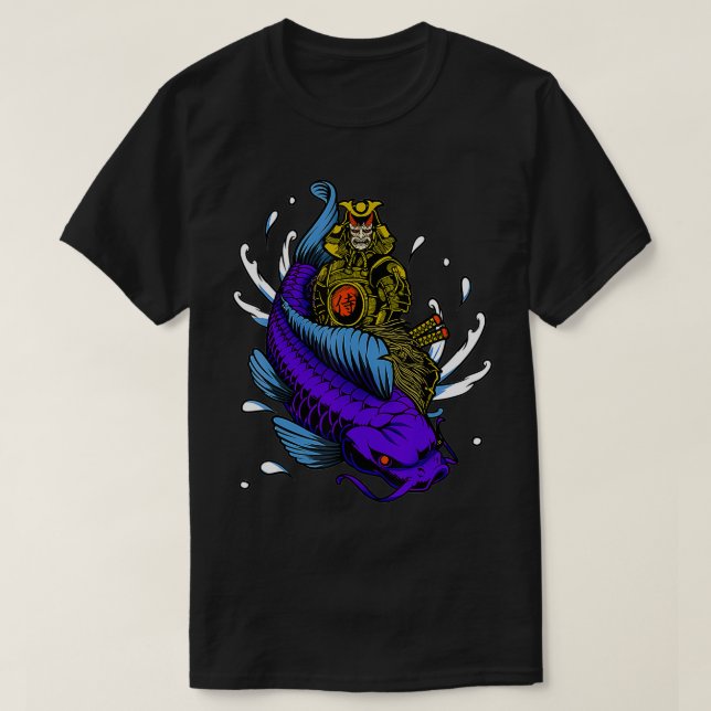 T-shirt Koi Fish Samurai guerrier japonais (Design devant)