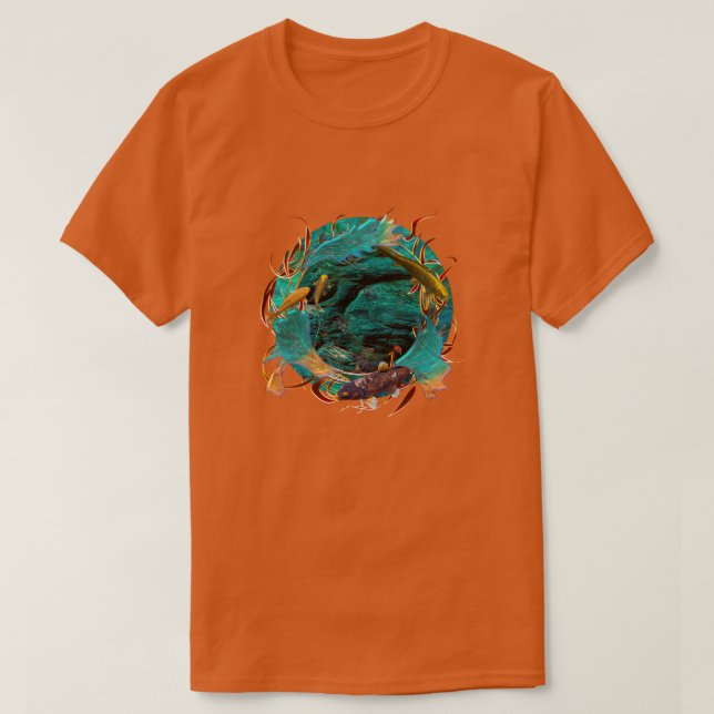 T-shirt Koi Fish "SWIMMING IN PEACE" (Design devant)